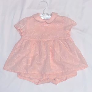 Vintage Pink Baby Girl Romper Dress!